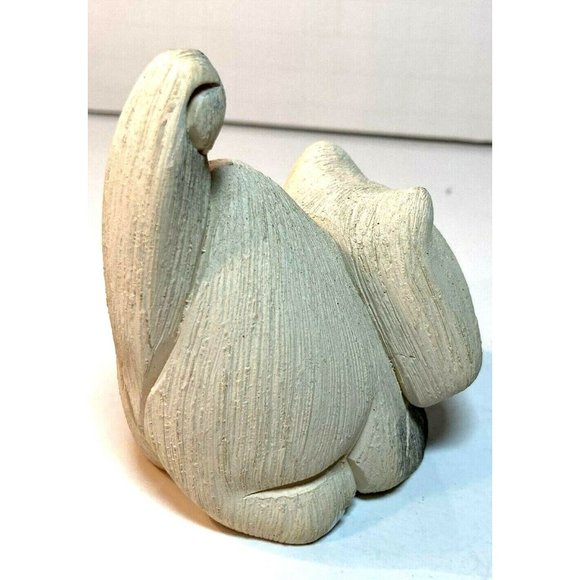 Artesian Rinconada Ambre White Grey Crouching Cat Figurine Uruguay - Picture 3 of 12